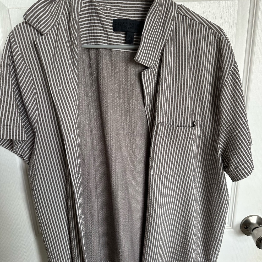Striped Short Sleeve Button-Up Shirt